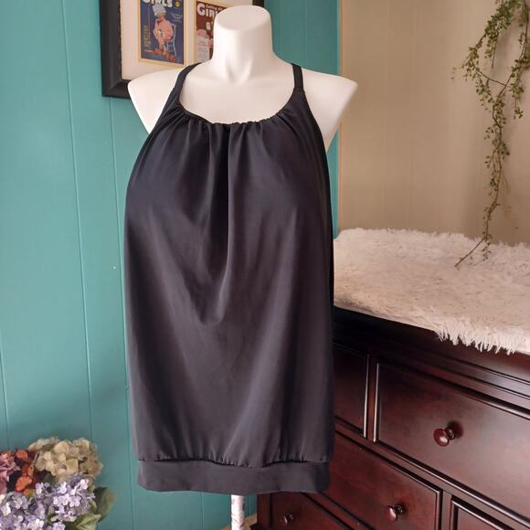 Swim by Cacique Swim Tankini Top Black Strappy Plus Size 30 - Picture 1 of 5